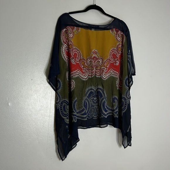 Andrew Charles sheer paisley trapeze relaxed bohemian blouse sheer medium - Picture 6 of 8